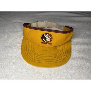 Florida‎ State Seminoles Bobby Bowden Signed FSU Visor Garnet Gold NCAA Vintage